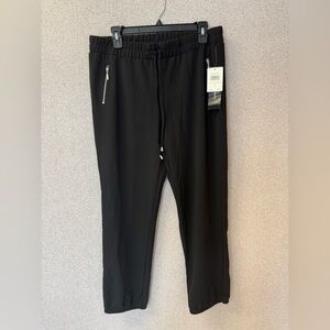 Retrology Women‎ Size Large NWT Black Business Casual Joggers side zippers
